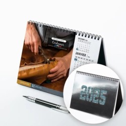 Calendrier chevalet A5 luxe argent personnalisé : Artisans