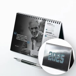 Calendrier chevalet A5 luxe argent personnalisé : Citations 2