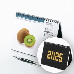 Calendrier chevalet A5 luxe noir personnalisé : Fruits et légumes