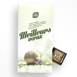 Carte de vœux personnalisée 8 chocolats : ChocoPhone Neige