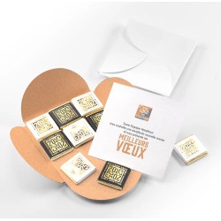 Carte de vœux carrée personnalisée ChocoPlis 9 chocolats : Alinéa