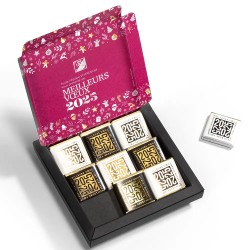 Carte de vœux personnalisée Chocoffret 9 chocolats : Réveillon