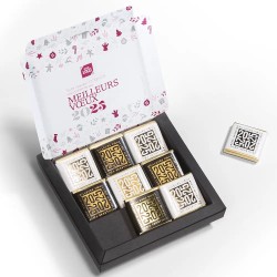 Carte de vœux personnalisée Chocoffret 9 chocolats : Noël