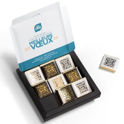 Carte de vœux personnalisée Chocoffret 9 chocolats : Moderne