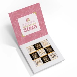 Carte de vœux personnalisée écrin 9 chocolats : Esquisse