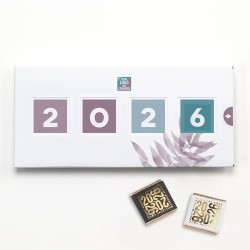 Carte de vœux personnalisée étui 4 chocolats : Aquarelle Quatro