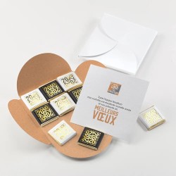 Carte de vœux carrée personnalisée ChocoPlis 9 chocolats : Alinéa