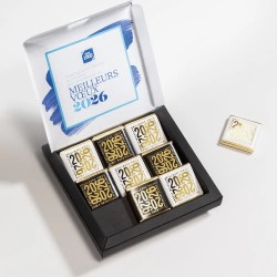 Carte de vœux personnalisée Chocoffret 9 chocolats : Palette