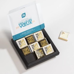 Carte de vœux personnalisée Chocoffret 9 chocolats : Moderne