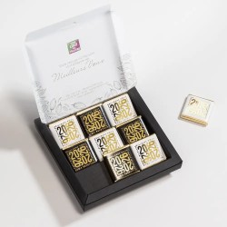 Carte de vœux personnalisée Chocoffret 9 chocolats : Cacao
