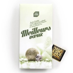 Carte de vœux personnalisée 8 chocolats : ChocoPhone Neige