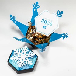 Carte de vœux personnalisée boîte chocolats : ExaFlocon Papillotes