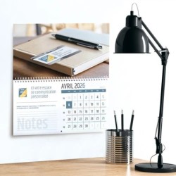 Calendrier mural (33x32 cm) personnalisé - Logo intégré Au bureau
