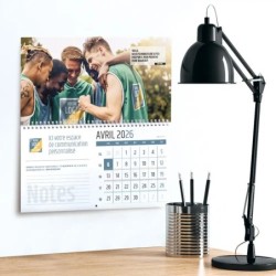 Calendrier mural (33x32 cm) personnalisé - Logo intégré Valeurs du sport