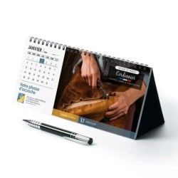 Calendrier chevalet horizontal (10x21 cm) personnalisé - Artisans