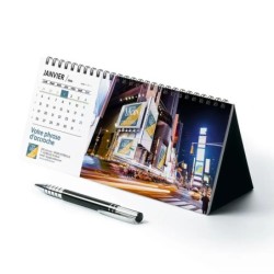 Calendrier chevalet horizontal (10x21 cm) personnalisé - Logo intégré Visio