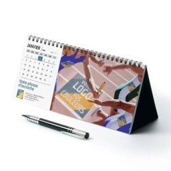 Calendrier chevalet horizontal (10x21 cm) personnalisé - Logo intégré Performance