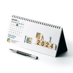 Calendrier chevalet horizontal (10x21 cm) personnalisé - Logo intégré Miniature