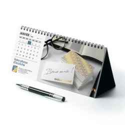 Calendrier chevalet horizontal (10x21 cm) personnalisé - nominatif Mon Bureau