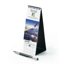 Calendrier chevalet vertical (21x7,5 cm) personnalisé - Logo intégré Voyage