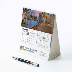 Calendrier chevalet intégral (15x18 cm) personnalisé - Patrimoine France