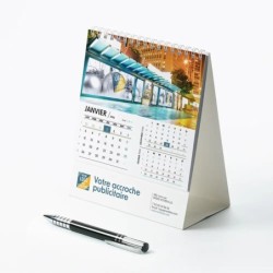 Calendrier chevalet intégral (15x18 cm) personnalisé - Logo intégré Giga