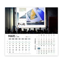 Calendrier chevalet intégral (15x18 cm) personnalisé - Logo intégré Visio