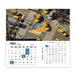 Calendrier chevalet intégral (15x18 cm) personnalisé - Logo intégré Visio