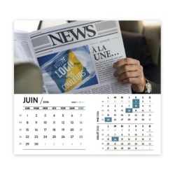 Calendrier chevalet intégral (15x18 cm) personnalisé - Logo intégré Visio