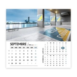 Calendrier chevalet intégral (15x18 cm) personnalisé - Logo intégré Visio