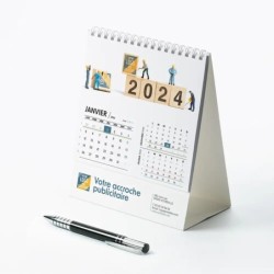 Calendrier chevalet intégral (15x18 cm) personnalisé - Logo intégré Miniature