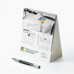 Calendrier chevalet intégral (15x18 cm) personnalisé - Logo intégré Au bureau