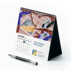 Calendrier chevalet carré (15x15 cm) personnalisé - Logo intégré Performance