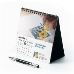 Calendrier chevalet carré (15x15 cm) personnalisé - Logo intégré Réseau