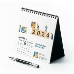 Calendrier chevalet carré (15x15 cm) personnalisé - Logo intégré Miniature