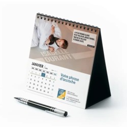 Calendrier chevalet carré (15x15 cm) personnalisé - nominatif Au nom du sport
