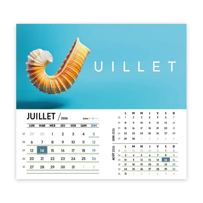 Calendrier chevalet intégral (15x18 cm) personnalisé - Typomix