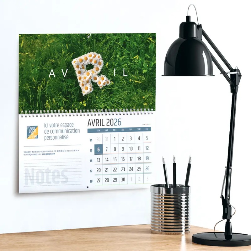 Calendrier mural (33x32 cm) personnalisé - Typomix