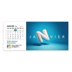 Calendrier chevalet horizontal (23x10 cm) personnalisé - Typomix