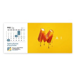 Calendrier chevalet horizontal (23x10 cm) personnalisé - Typomix