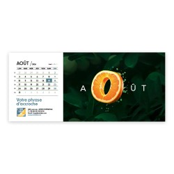 Calendrier chevalet horizontal (23x10 cm) personnalisé - Typomix