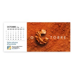Calendrier chevalet horizontal (23x10 cm) personnalisé - Typomix