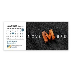 Calendrier chevalet horizontal (23x10 cm) personnalisé - Typomix