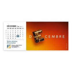 Calendrier chevalet horizontal (23x10 cm) personnalisé - Typomix