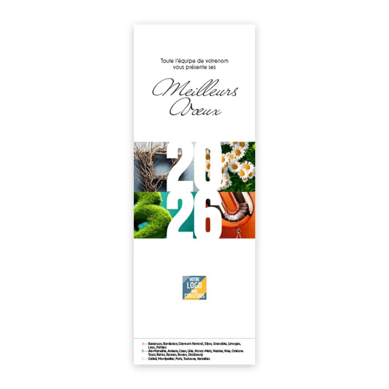 Calendrier chevalet vertical (7,5x21 cm) personnalisé - Typomix