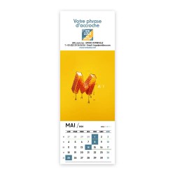 Calendrier chevalet vertical (7,5x21 cm) personnalisé - Typomix