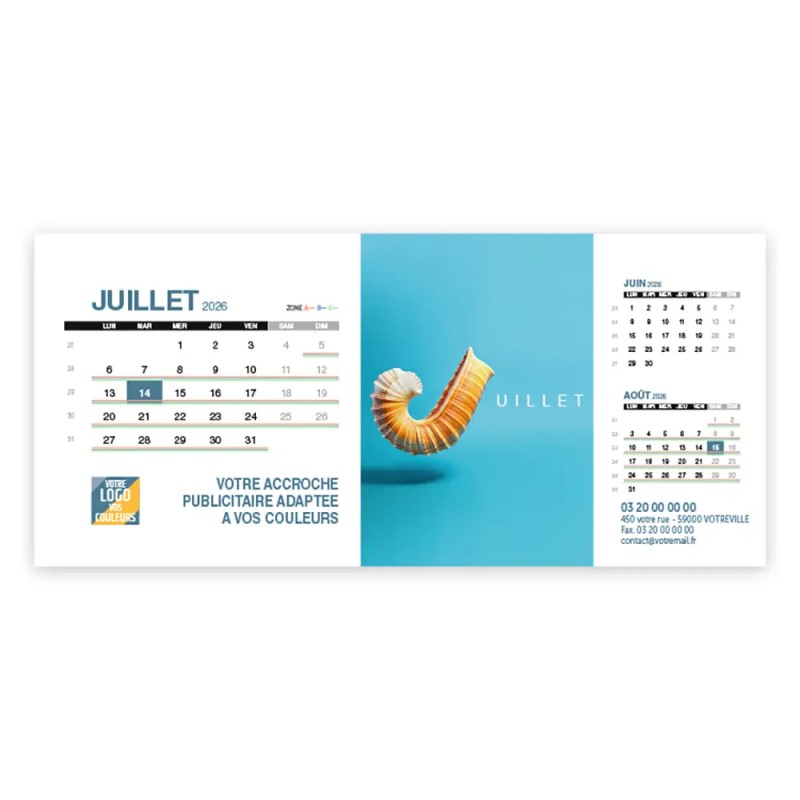 Calendrier chevalet support de téléphone Supra (24x11 cm) - Typomix