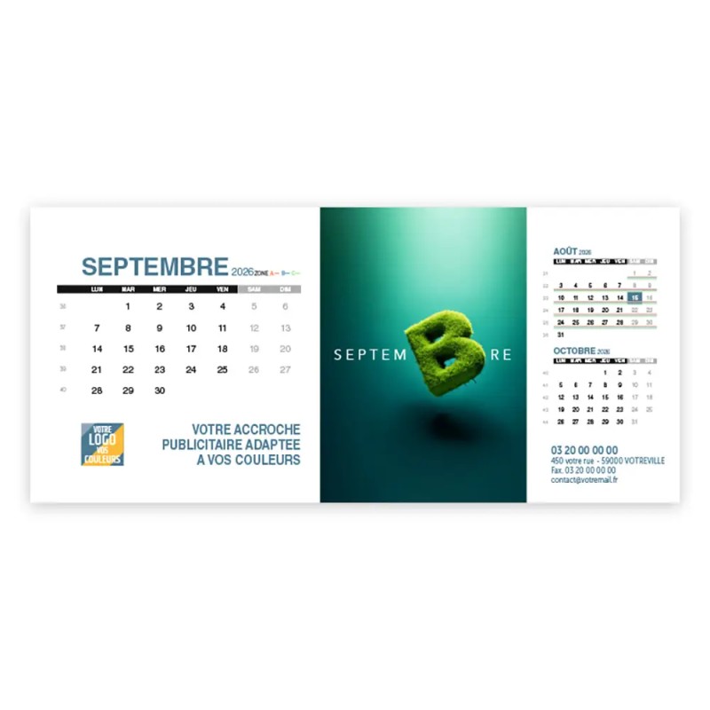 Calendrier chevalet support de téléphone Supra (24x11 cm) - Typomix