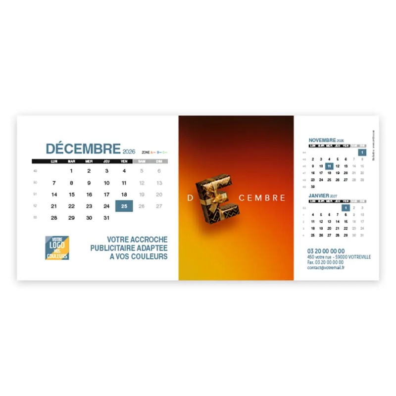 Calendrier chevalet support de téléphone Supra (24x11 cm) - Typomix
