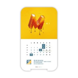 Calendrier support téléphone personnalisé - Visiocal  Typomix